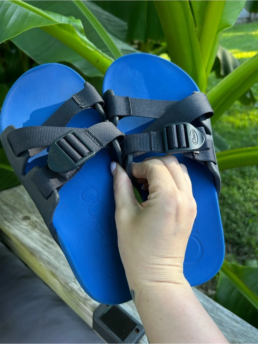 Chaco Chillos Slides Men’s Active Blue size 9 Black Blue